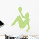 Gymnastics Silhouette Ball Green Wall Decal