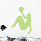Gymnastics Silhouette Ball Green Wall Decal