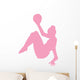 Gymnastics Silhouette Ball Pink Wall Decal