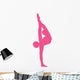 Gymnastics Silhouette Stretch Pink Wall Decal
