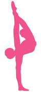 Gymnastics Silhouette Stretch Pink Wall Decal