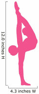 Gymnastics Silhouette Stretch Pink Wall Decal