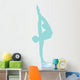 Gymnastics Silhouette Stretch Blue Wall Decal