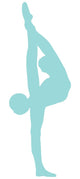 Gymnastics Silhouette Stretch Blue Wall Decal