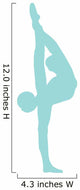 Gymnastics Silhouette Stretch Blue Wall Decal