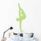 Gymnastics Silhouette Stretch Green Wall Decal