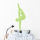 Gymnastics Silhouette Stretch Green Wall Decal