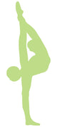 Gymnastics Silhouette Stretch Green Wall Decal