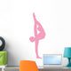 Gymnastics Silhouette Stretch Pink Wall Decal