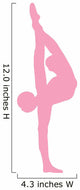 Gymnastics Silhouette Stretch Pink Wall Decal