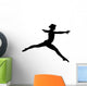 Black Gymnastics Silhouette Leap Wall Decal
