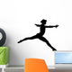 Black Gymnastics Silhouette Leap Wall Decal