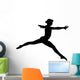 Black Gymnastics Silhouette Leap Wall Decal