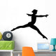 Black Gymnastics Silhouette Leap Wall Decal