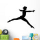 Black Gymnastics Silhouette Leap Wall Decal