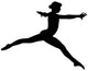Black Gymnastics Silhouette Leap Wall Decal