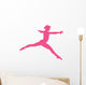 Gymnastics Leap Hot Pink Wall Decal