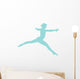Gymnastics Silhouette Leap Blue Wall Decal