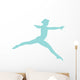 Gymnastics Silhouette Leap Blue Wall Decal