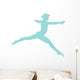 Gymnastics Silhouette Leap Blue Wall Decal