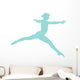 Gymnastics Silhouette Leap Blue Wall Decal