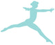 Gymnastics Silhouette Leap Blue Wall Decal
