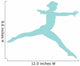Gymnastics Silhouette Leap Blue Wall Decal