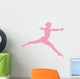 Gymnastics Silhouette Leap Pink Wall Decal