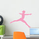 Gymnastics Silhouette Leap Pink Wall Decal