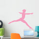 Gymnastics Silhouette Leap Pink Wall Decal