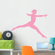 Gymnastics Silhouette Leap Pink Wall Decal