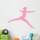 Gymnastics Silhouette Leap Pink Wall Decal