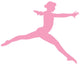 Gymnastics Silhouette Leap Pink Wall Decal