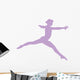 Gymnastics Silhouette Leap Purple Wall Decal