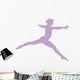 Gymnastics Silhouette Leap Purple Wall Decal