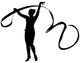 Black Gymnastics Ribbon Dance Wall Decal