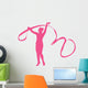 Gymnastics Ribbon Dance Pink Wall Decal