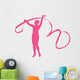 Gymnastics Ribbon Dance Pink Wall Decal