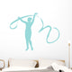 Gymnastics Ribbon Dance Blue Wall Decal