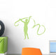 Gymnastics Ribbon Dance Green Wall Decal