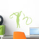 Gymnastics Ribbon Dance Green Wall Decal