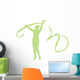 Gymnastics Ribbon Dance Green Wall Decal
