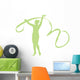 Gymnastics Ribbon Dance Green Wall Decal