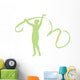 Gymnastics Ribbon Dance Green Wall Decal