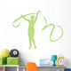 Gymnastics Ribbon Dance Green Wall Decal