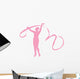 Gymnastics Ribbon Dance Pink Wall Decal