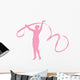 Gymnastics Ribbon Dance Pink Wall Decal