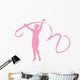 Gymnastics Ribbon Dance Pink Wall Decal