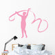 Gymnastics Ribbon Dance Pink Wall Decal