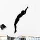 Gymnastics Backwards Leap Black Wall Decal